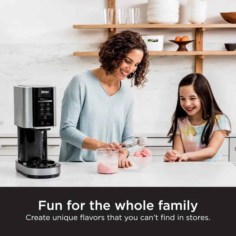 Ninja CREAMi Ice Cream Maker, 7 One-Touch Programs, 2 16-oz Pints, Silver - NC301