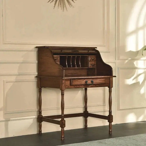 32in Mini Roll-Top Desk With Integrated USB Charging Port