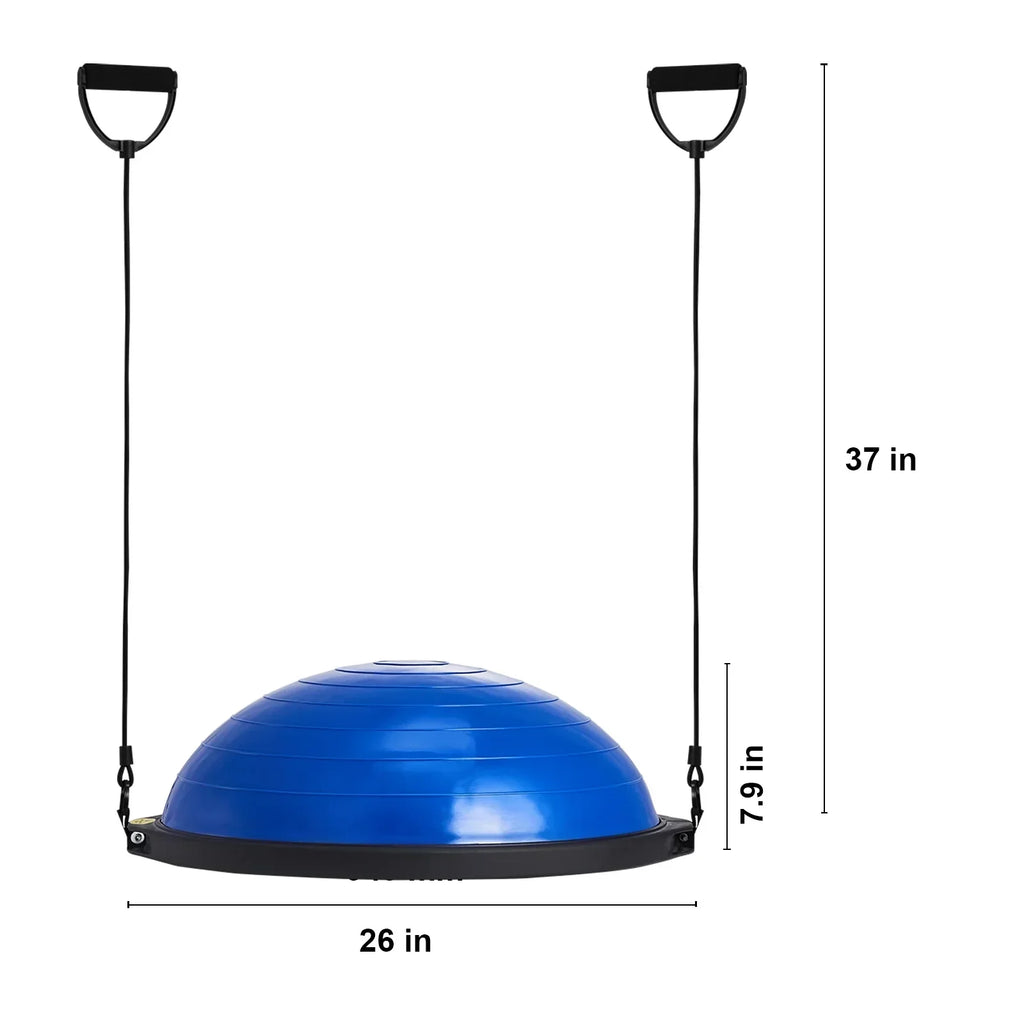SKYSHALO 26 Inch Half Fitness Balance Ball Trainer With 2 Resistance Bands