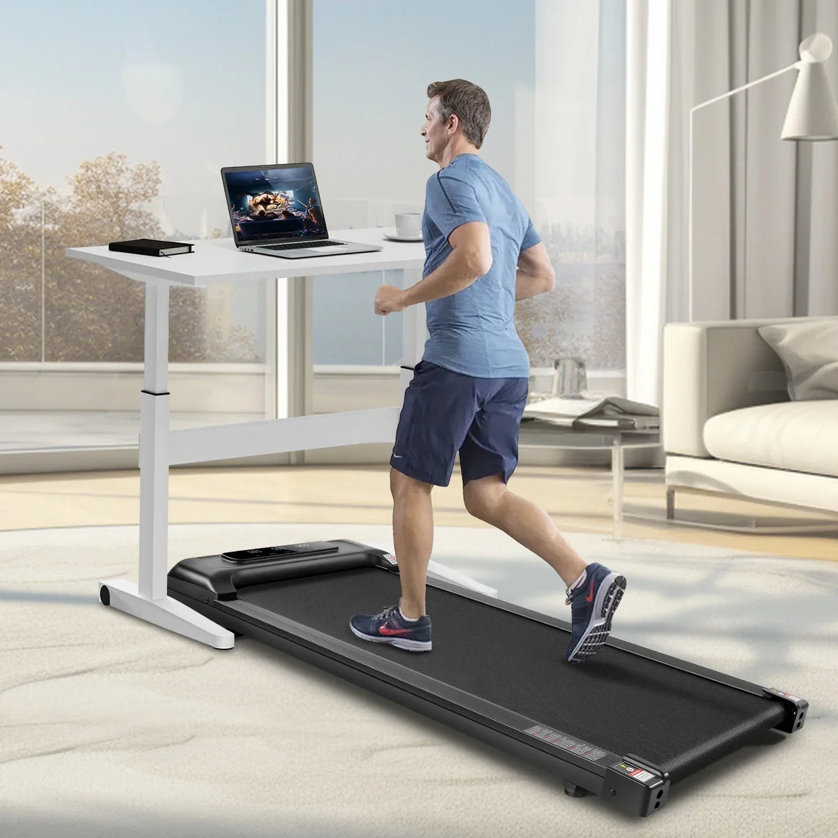 Tikmboex Under Desk Treadmill 2.5HP With LED Display, Remote And APP Dual Control