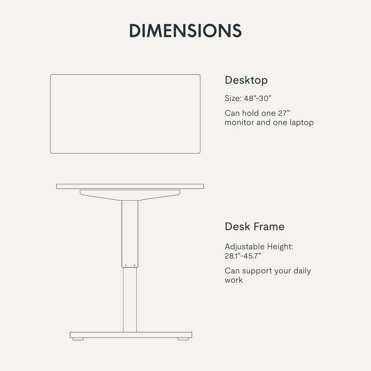 FLEXISPOT Electric Standing Desk With Whole-Piece Desktop - EN1