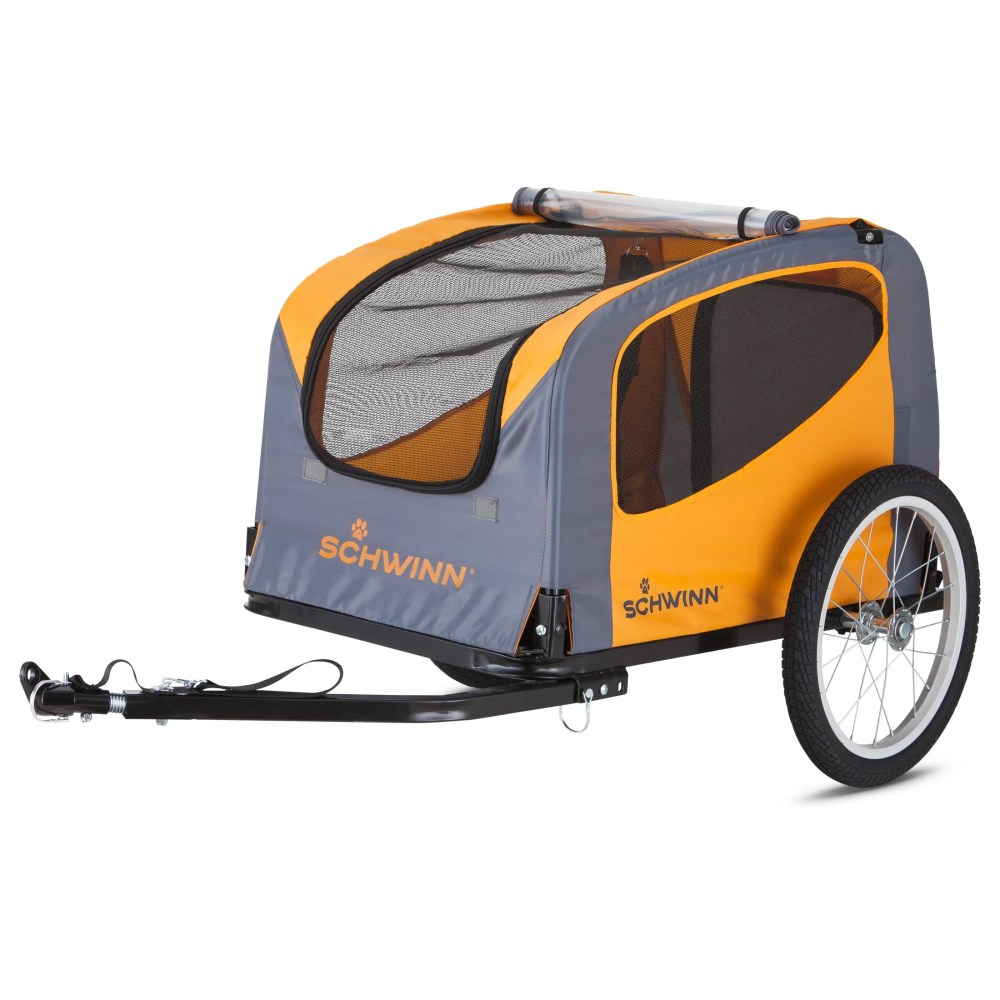 Schwinn Rascal Pet Bicycle Trailer, 16-Inch Wheels, 50 Lbs. Capacity, Orange