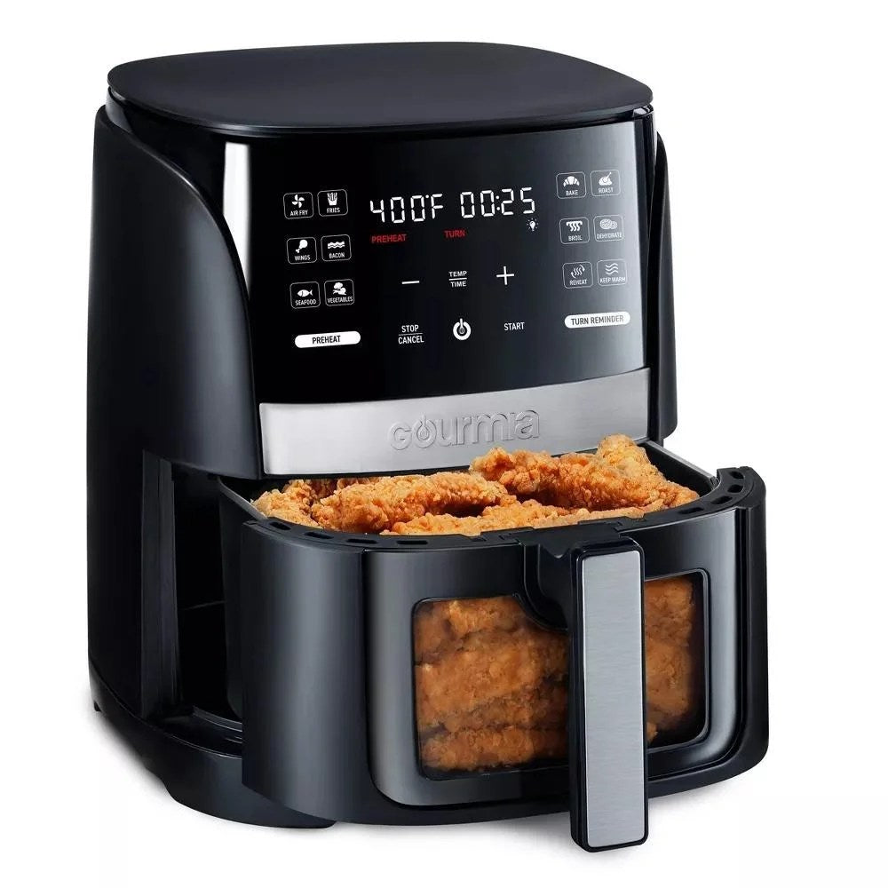 Gourmia 6-Qt Digital Window Air Fryer With 12 Presets - Black