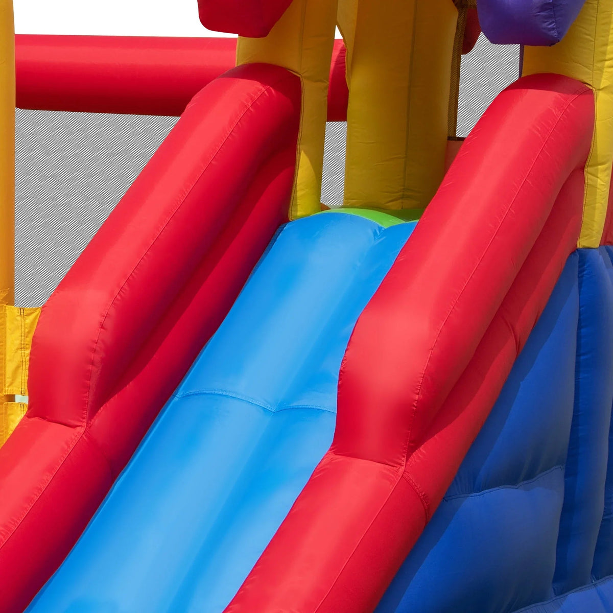 Costway 7-In-1 Rainbow Kids Inflatable Bounce Castle, 151.5 x 128 x 90.5 in, 50 Ocean Balls, 735W Blower