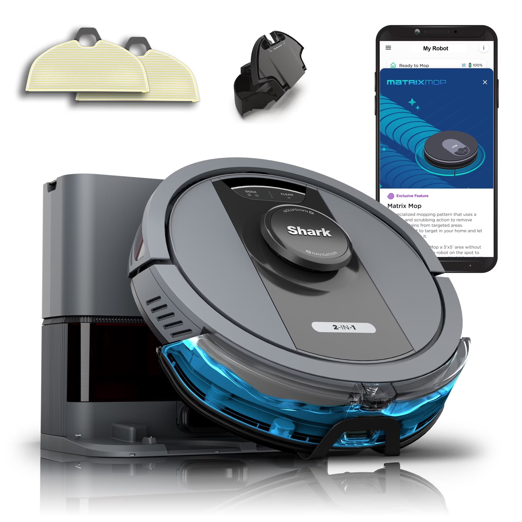 Shark Matrix Robot Vacuum And Mop With Auto-Empty Base - RV2400WS