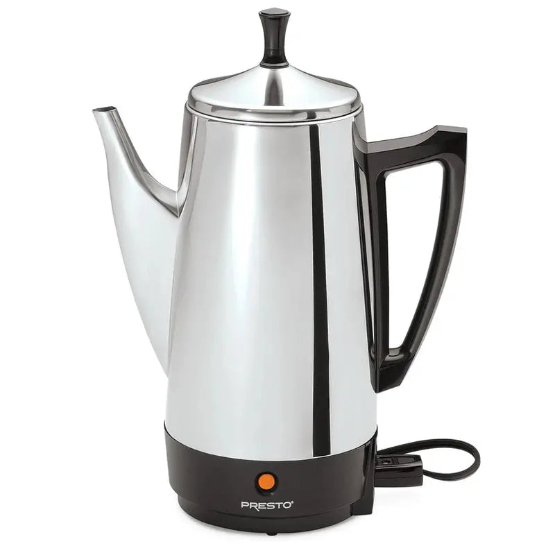Presto Stainless Steel Percolator Coffee Maker, 2 To 12 Cups, Silver