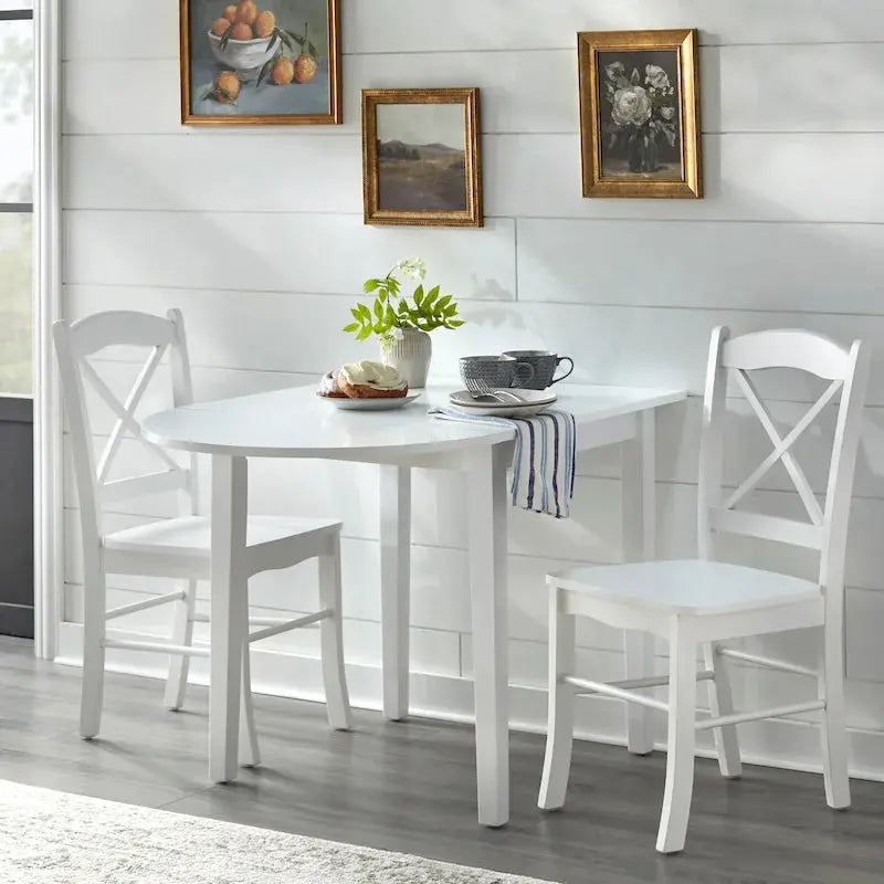 Simple Living Country Cottage 3-Piece Drop-Leaf Dining Set - Rustic Farmhouse Style