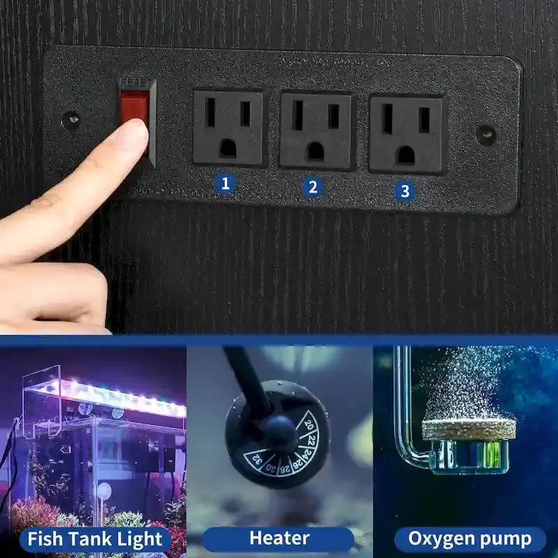 Moasis Aquarium Stand Cabinet For 40-50 Gallon Fish Tanks With Built-In Power Outlets