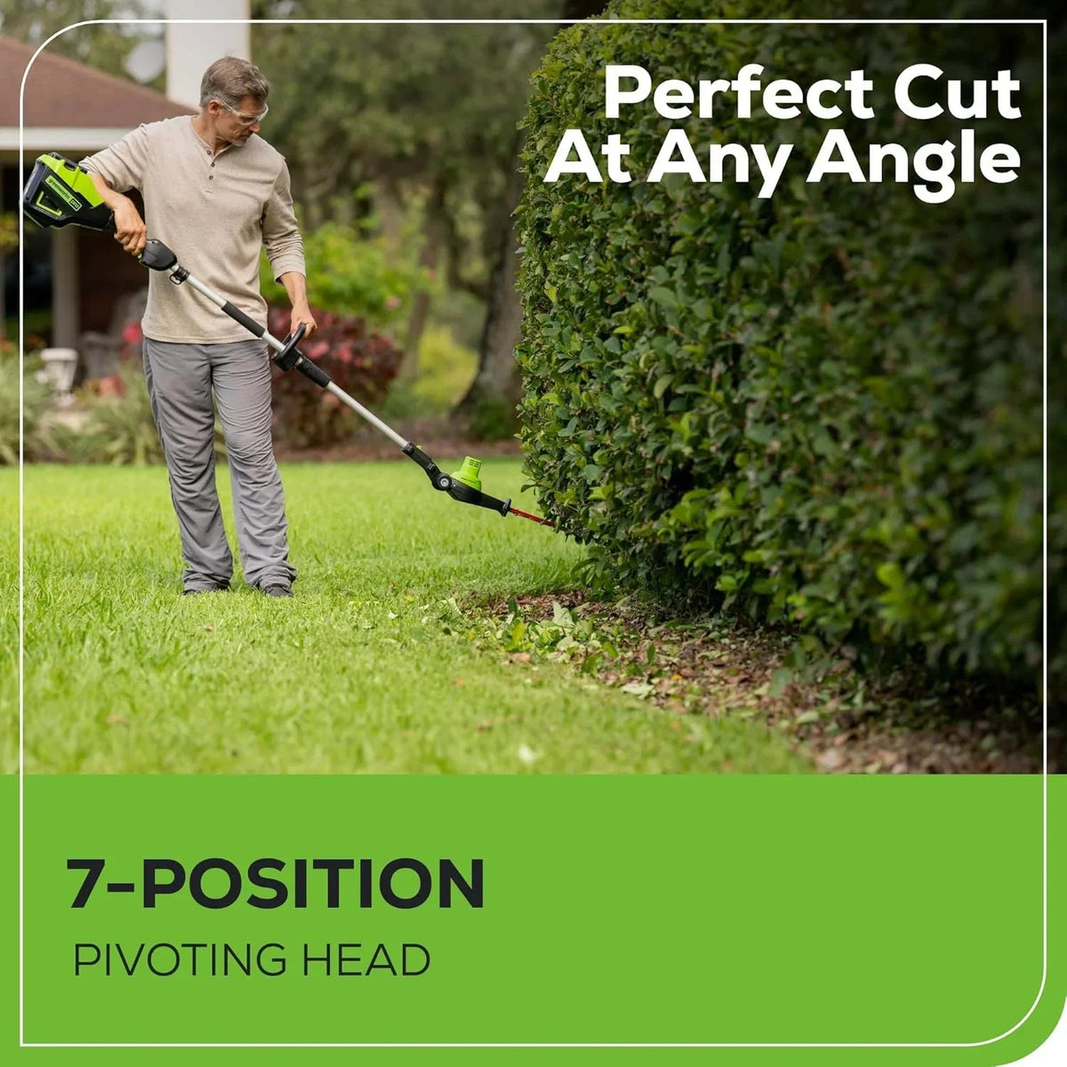 Greenworks 60V 20in Brushless Cordless Pole Hedge Trimmer With 2.0Ah Battery And Charger