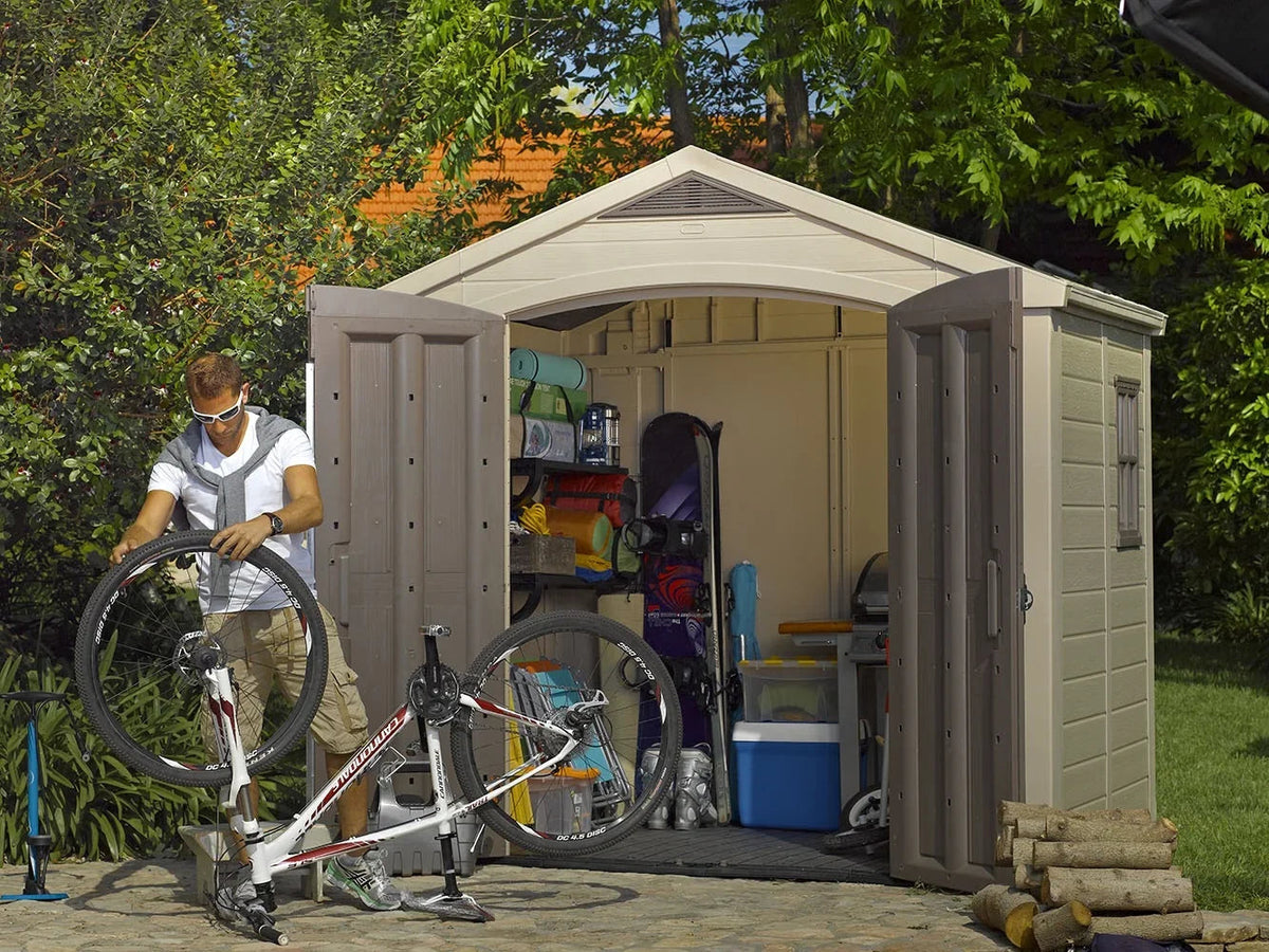 Keter Resin Outdoor Storage Shed, Taupe, 8 x 11 Foot - Factor
