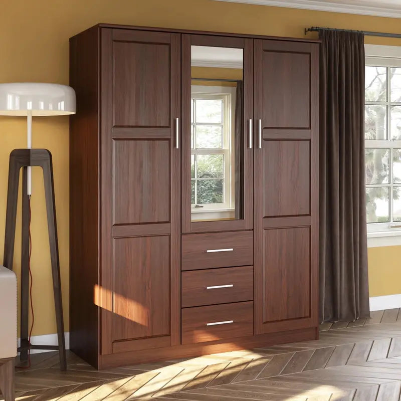 Palace Imports Solid Wood 3-Door Wardrobe Armoire, 56.25in W x 72in H x 20.75in D - Cosmo