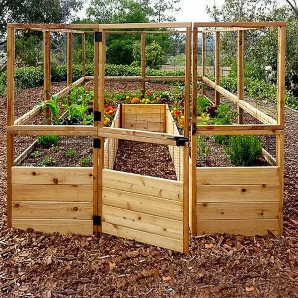 Deer-Resistant Cedar Raised Garden Bed Kit 8 x 8 x 20 in