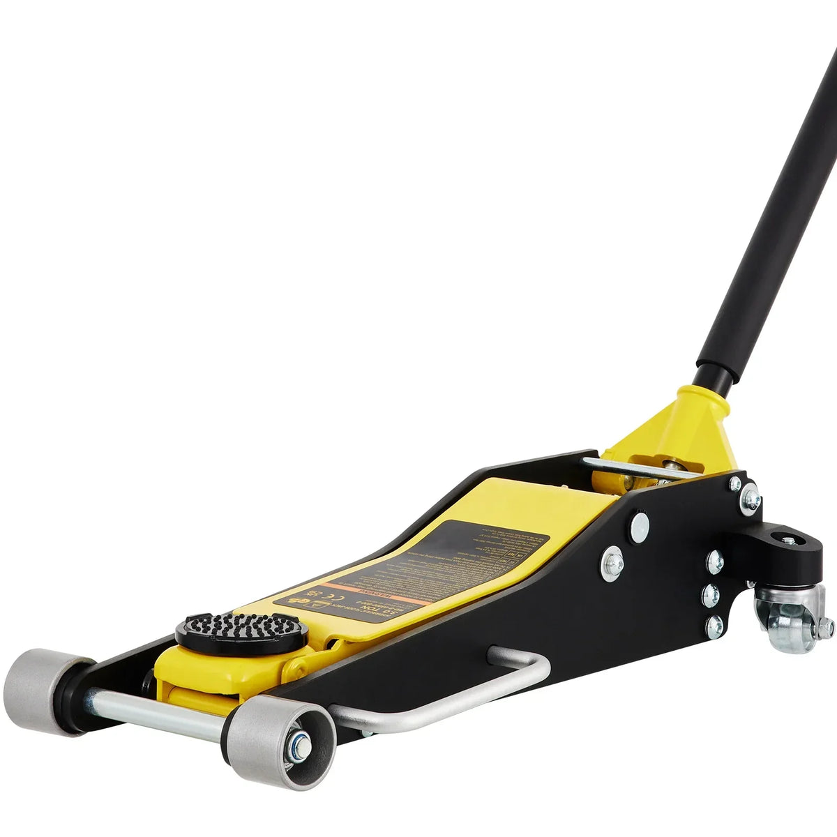 SKYSHALO Low Profile Hydraulic Racing Floor Jack 3 Ton (6600 lbs), Yellow And Black - 3-6/11 in To 19-11/16 in Lift Range