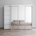 Tri-Fold Full-Mirror Wardrobe Storage Cabinet, 81.1in x 94.1in x 26in