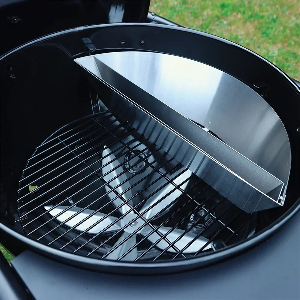 Slow 'N Sear 22 inch Kettle Charcoal Grill With Cart And Built-In Side Table - MasterKettle
