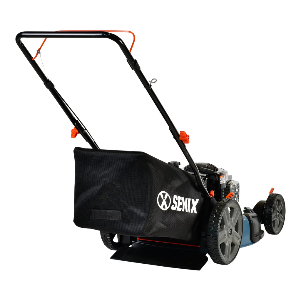 SENIX 21-Inch Push Lawn Mower, 140 cc 4-Cycle Briggs & Stratton Engine, 3-In-1, 11-Inch Rear Wheels - LSPG-M7