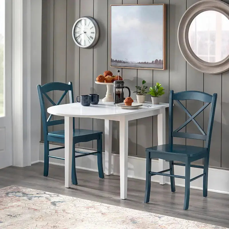 Simple Living Country Cottage 3-Piece Drop-Leaf Dining Set - Rustic Farmhouse Style