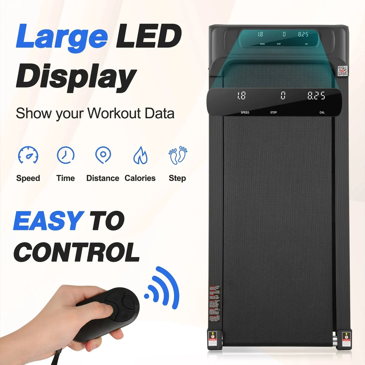 Tikmboex Under Desk Treadmill 2.5HP With LED Display, Remote And APP Dual Control