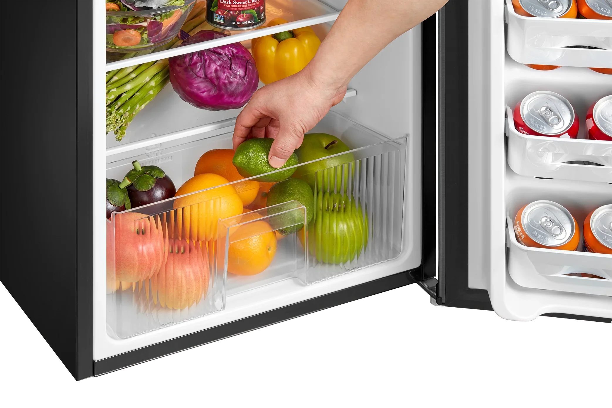 Arctic King Two-Door Mini Fridge With Freezer, 3.2 Cu. Ft., Stainless Steel