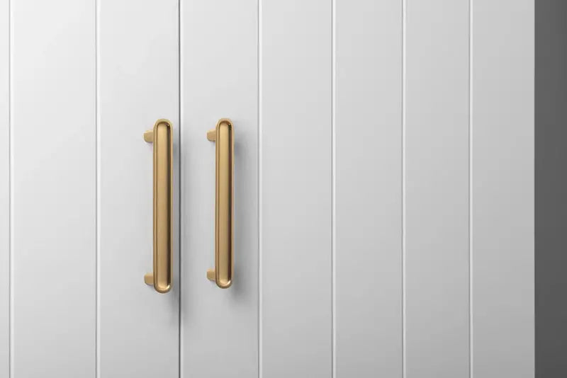 Stockholm Universal Storage Cupboard With VJ Paneling And Deco Gold Handles - 1850 x 800 W x 400D
