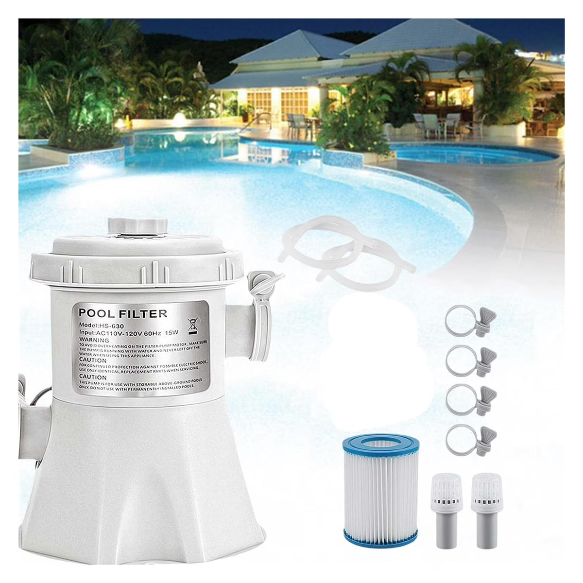 Above Ground Pool Filter Pump - 110V-120V