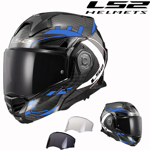 LS2 Carbon Fiber Flip-Up Motorcycle Helmet - FF901 Advant X+