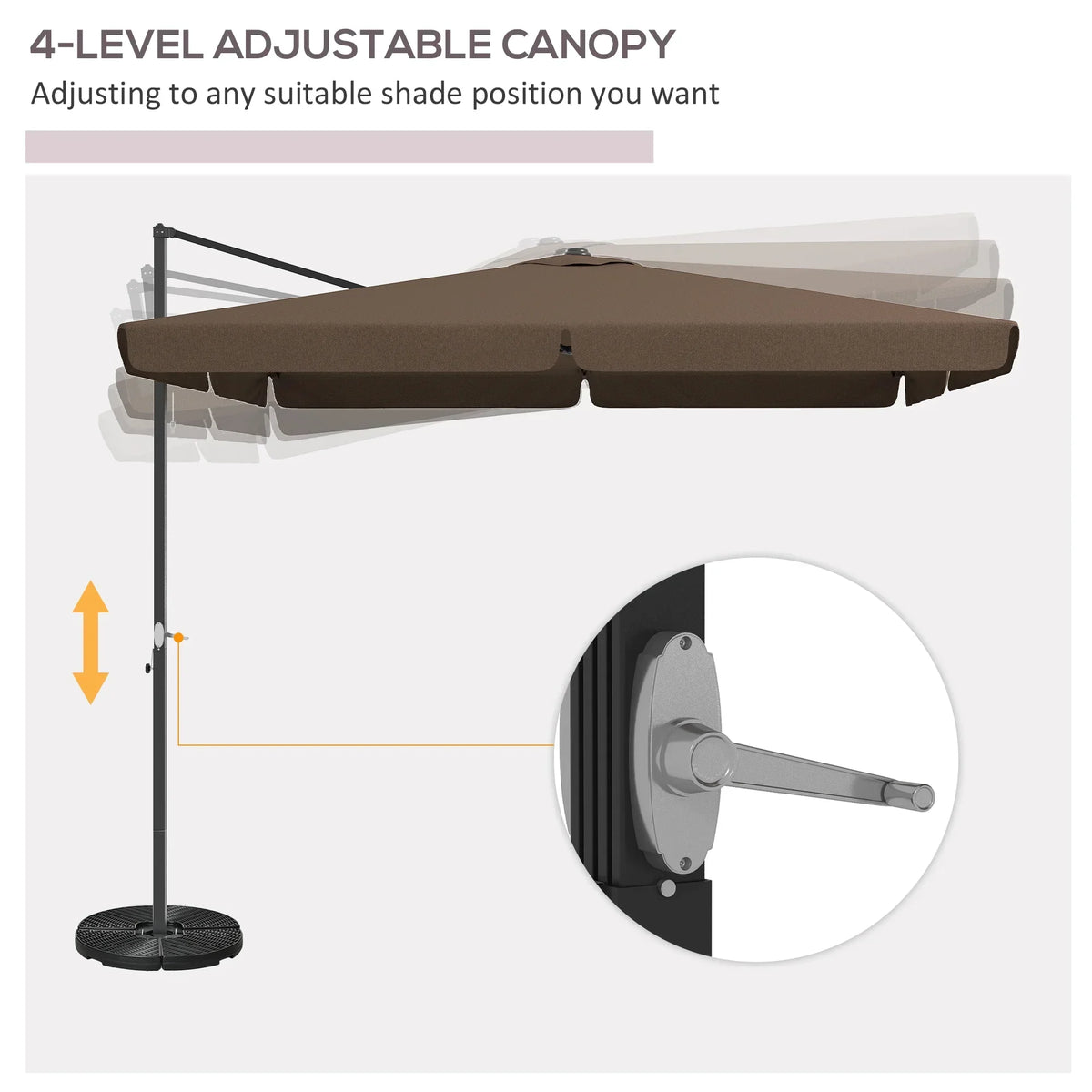 Royard Oaktree 10ft Cantilever Patio Umbrella With Tilt, Crank, Cross Base, Aluminum Pole And Air Vent - Tan