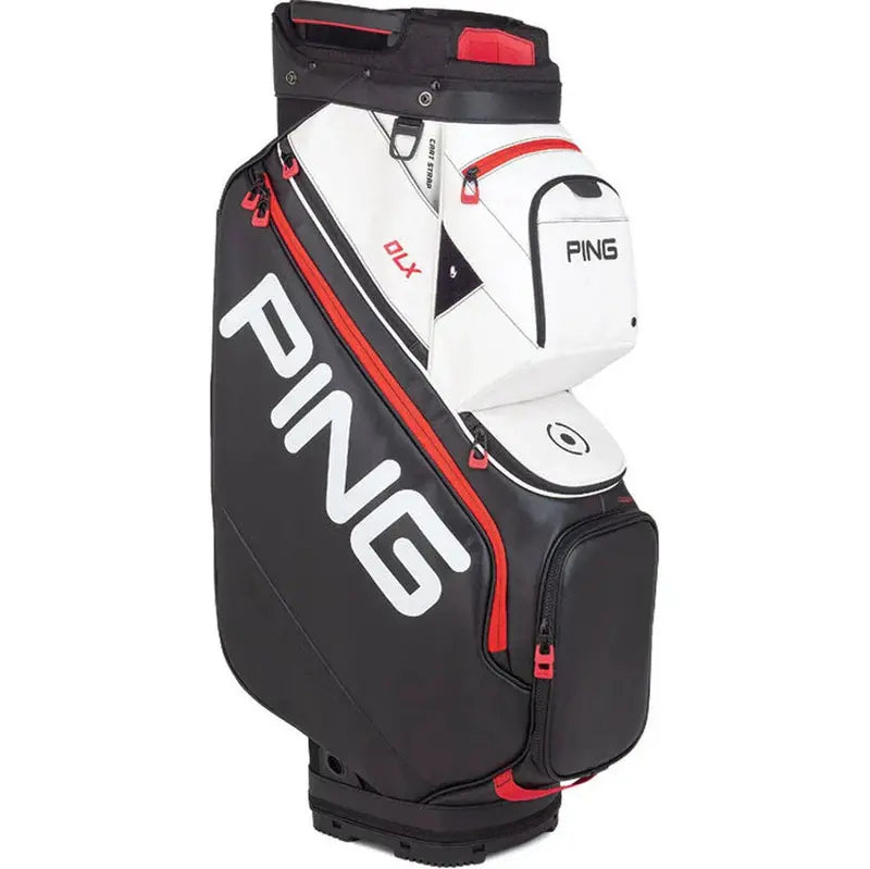 PING DLX Cart Bag, White, 15-Way Top, 15 Pockets - DLX