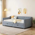 Upholstered Twin Daybed With Tufted Design, Drawer Storage, 81.10 x 42.00 x 28.50 in