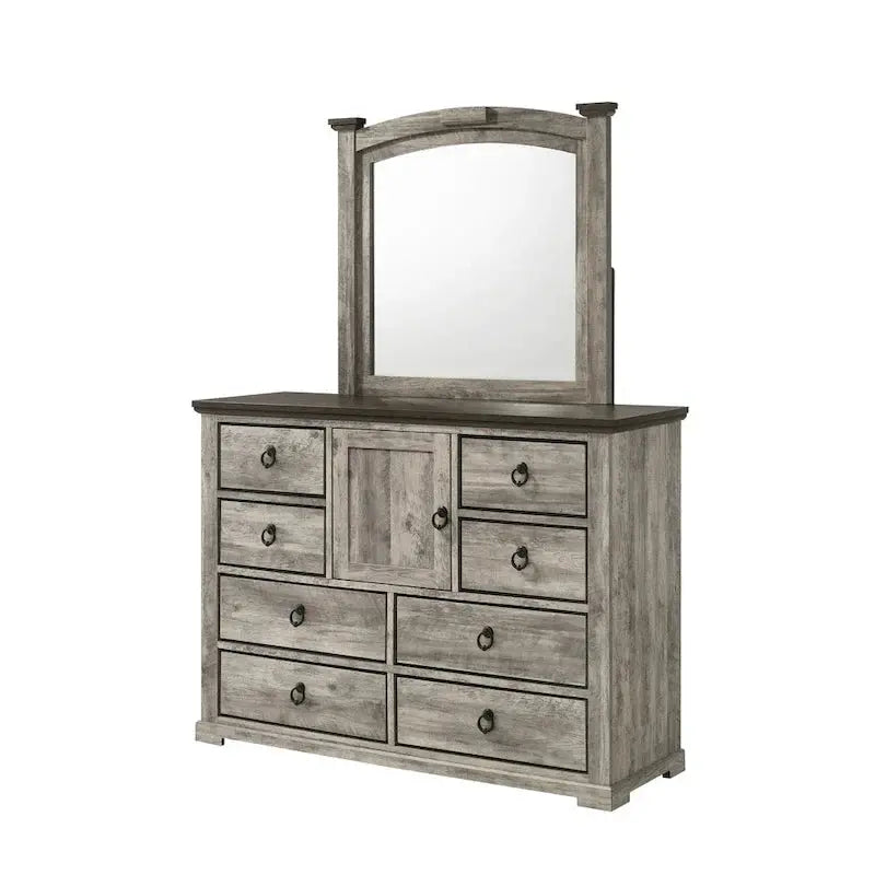 Aimon Rustic Gray 5-Piece Panel Bedroom Set - King Or Queen