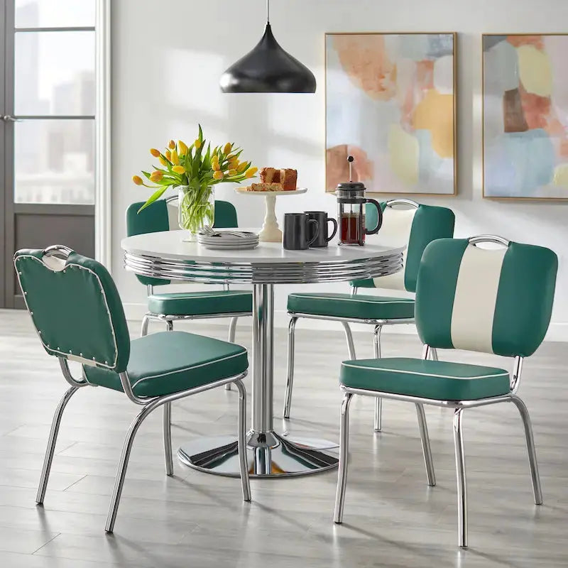 Simple Living 5-Piece Retro Dining Set With Laminated MDF Table Top - Raleigh