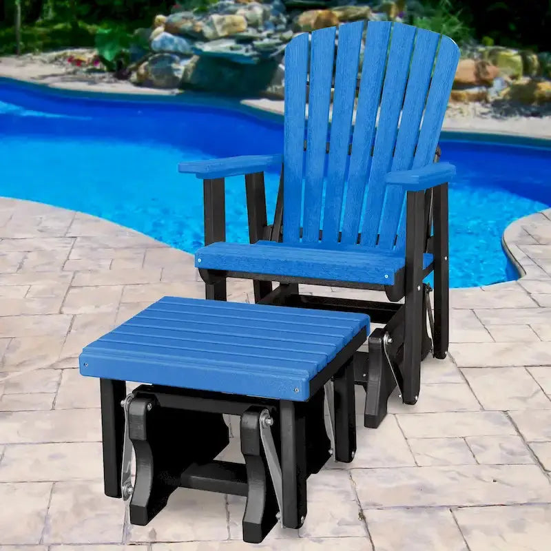American Furniture Classics Fan-Back Glider Rocker With Matching Ottoman - Handcrafted In The USA