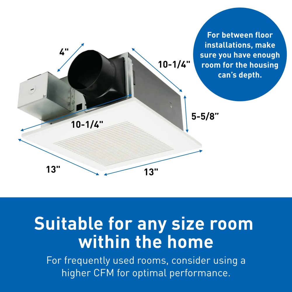 Panasonic WhisperFit Retrofit Ceiling Mount Bathroom Exhaust Fan 50-80-110 CFM - FV-0511VF1