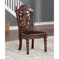 Abeena Traditional Solid Wood Side Dining Chairs, Brown Cherry, Set Of 2