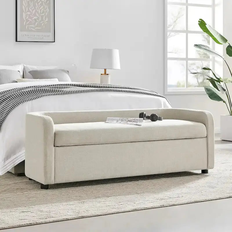 Wendy Upholstered Storage Bench With Hidden Compartment - 60.5w x 22.5d x 21h