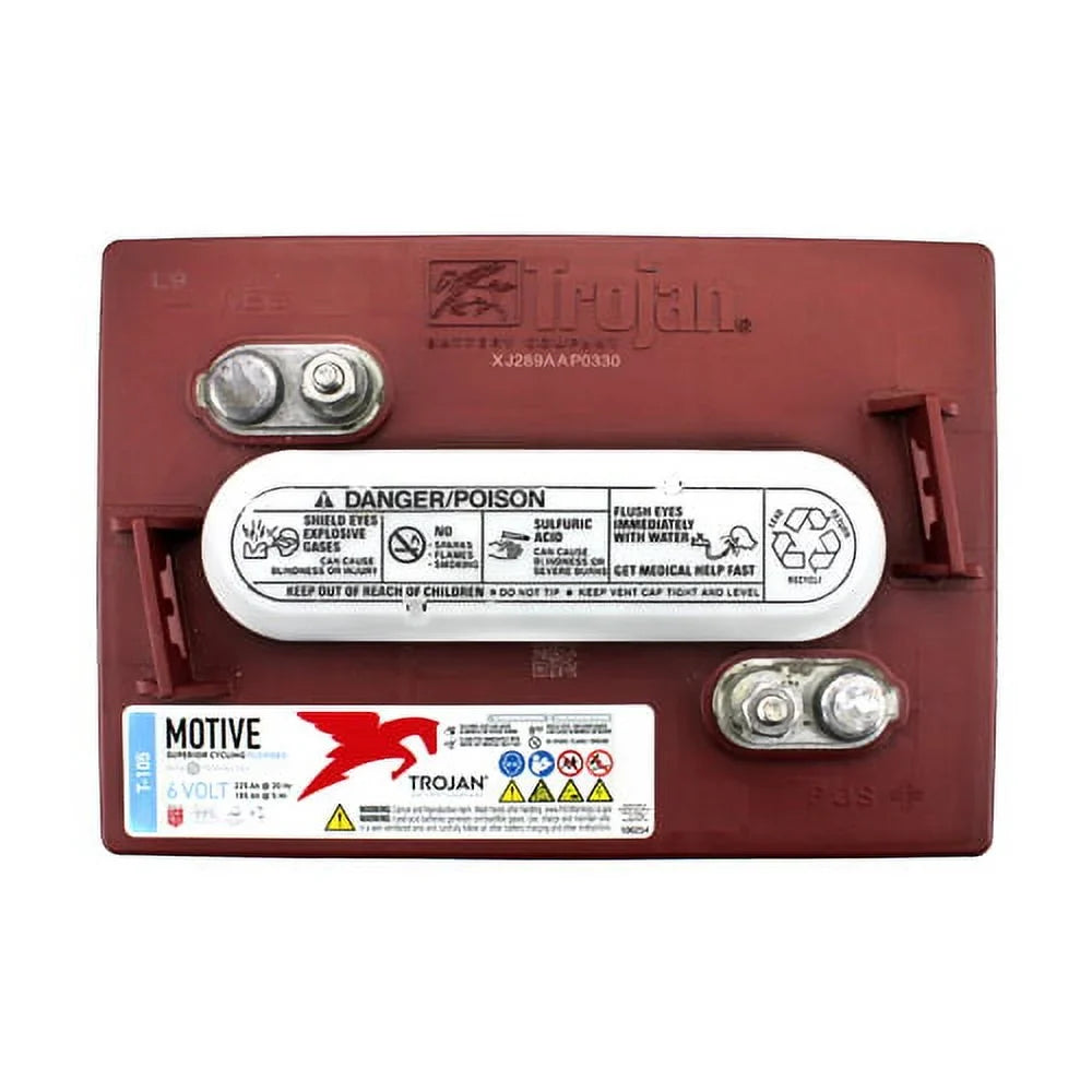 Trojan Battery 6-Volt 225Ah Deep Cycle Golf Cart Batteries, 6-Pack, 36V - T-105