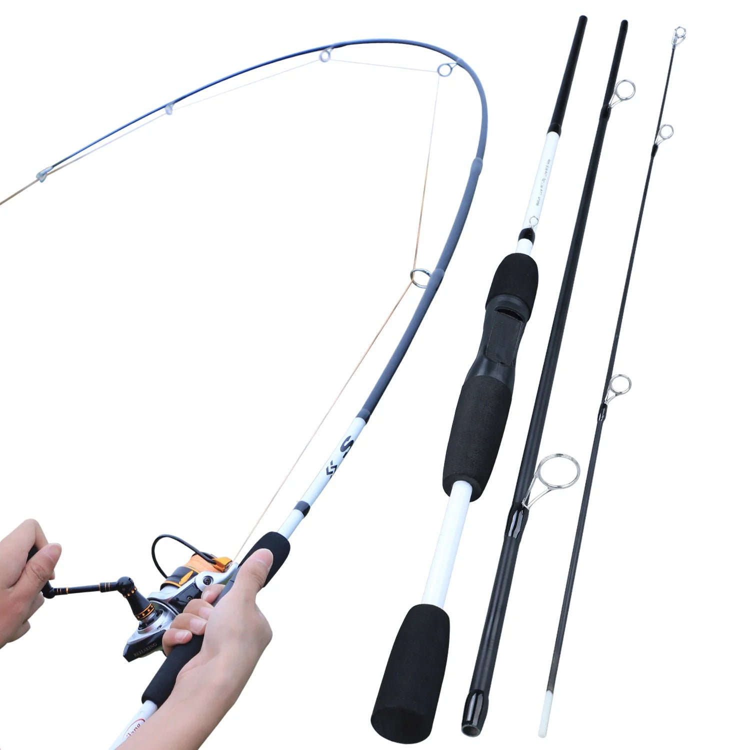 Sougayilang Carbon Fiber Spinning Casting Fishing Rod - 2-Section, 3-Section