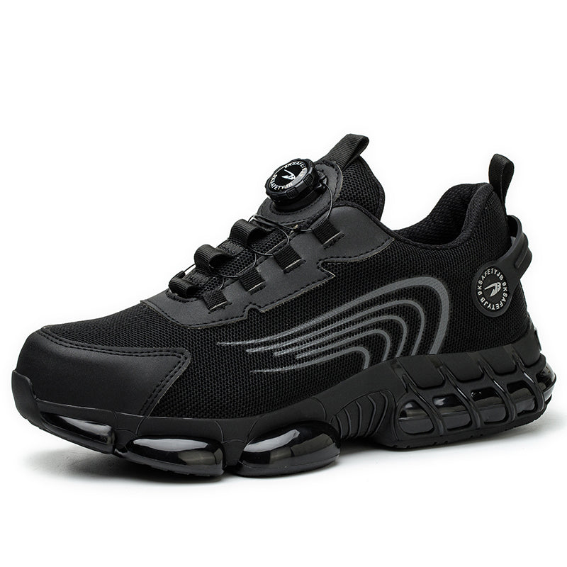 Reel Knob Lacing System For Steel Toe Shoes