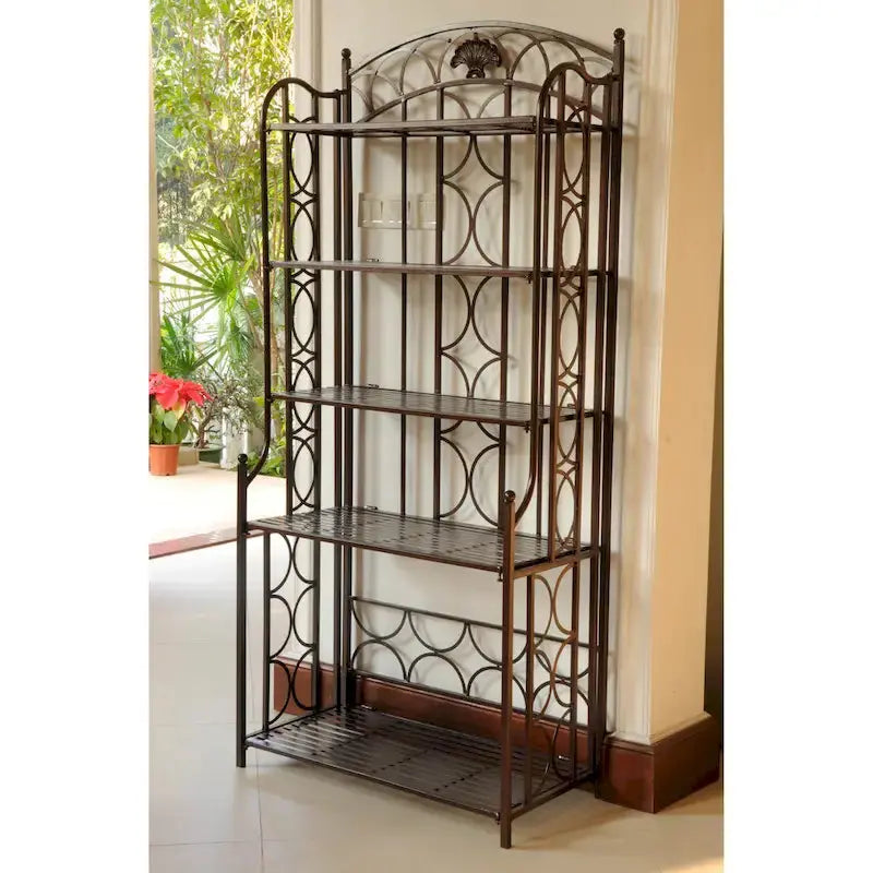 Mandalay 5-Tier Iron Baker's Rack - 67 Inches High x 31 Inches Wide x 16 Inches Deep
