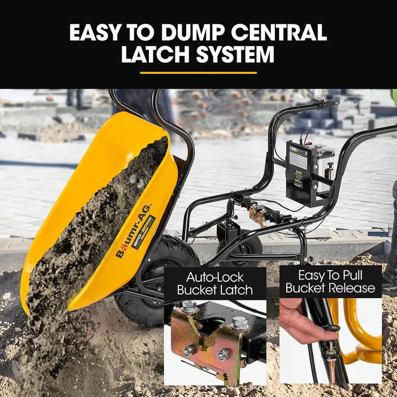BAUMR-AG Motorized Wheelbarrow, 40V 100L 3-Wheel 260kg Load Capacity - BPR-900E