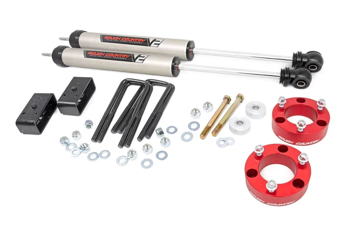 Rough Country 3in Lift Kit With V2 Shocks For 2005-2023 Toyota Tacoma - 74570RED
