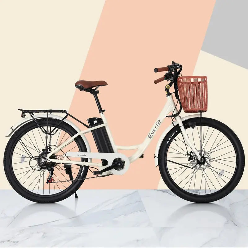 Everfit 26 Inch City Electric Bicycle, 250W, 13Ah 36V, Blue/White