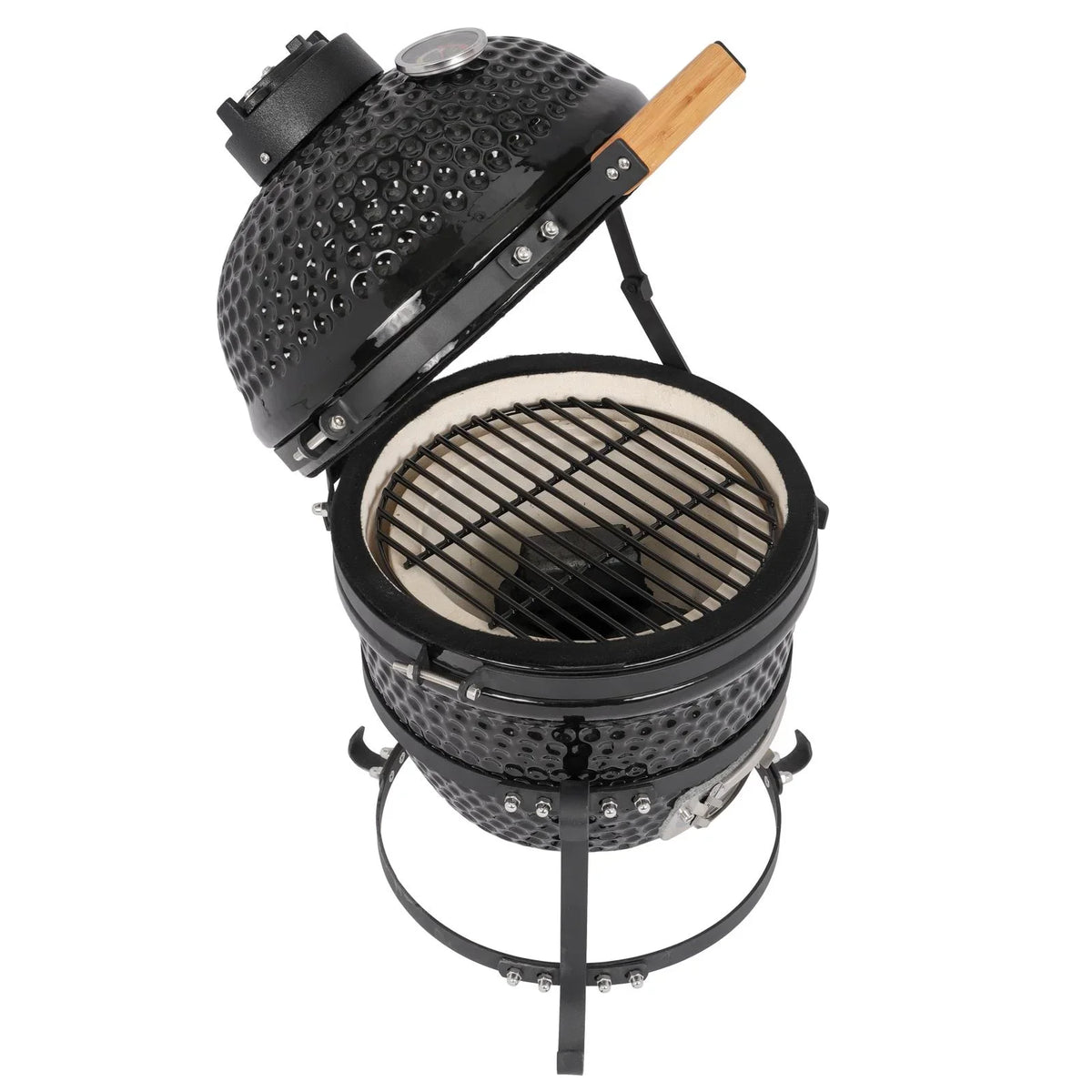 SalonMore 13in Round Ceramic Charcoal Grill - Black