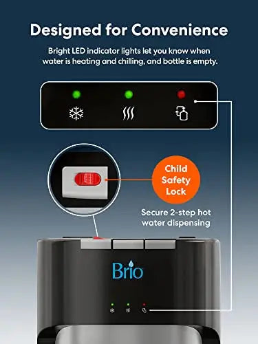 Brio Essential Series Bottom-Loading Water Cooler - Hot, Cold And Ambient Dispenser