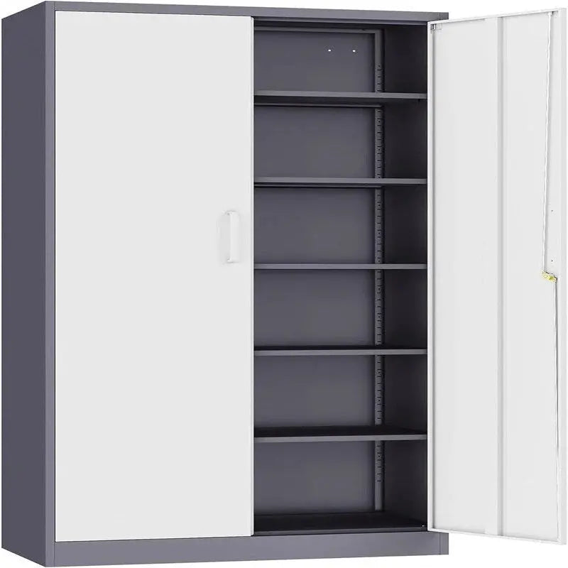 Heavy-Duty Metal Garage Storage Cabinet, Lockable Freestanding 5 Adjustable Shelves, 70.87 inch31.5 inch15.7 inches - Black