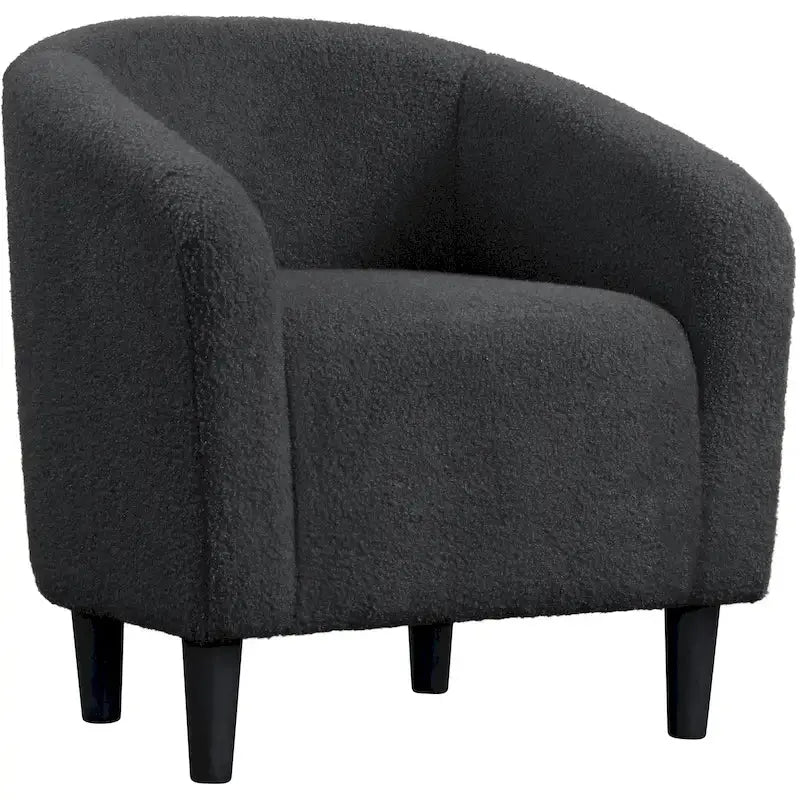 Yaheetech Boucle Upholstered Barrel Accent Chair - Club-Style Armchair