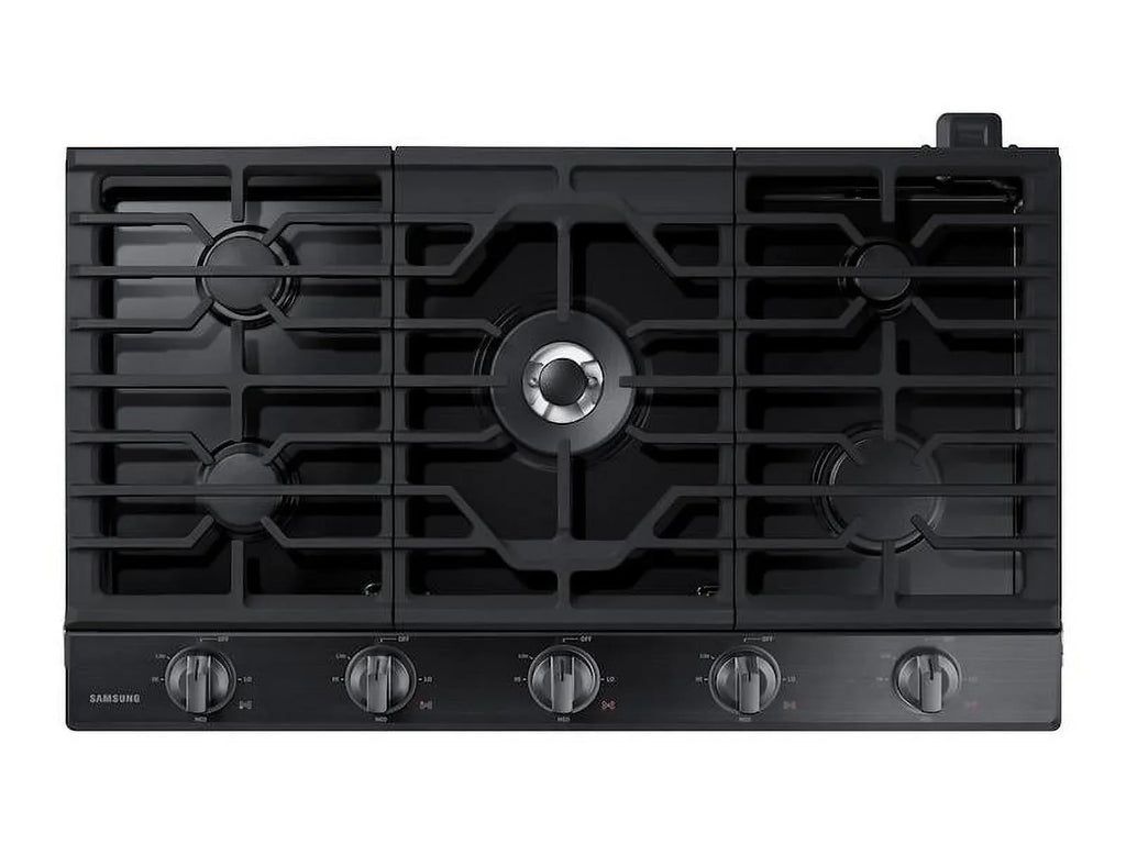 Samsung 36 Inch Black Stainless 5 Burner Gas Cooktop - NA36N6555TG