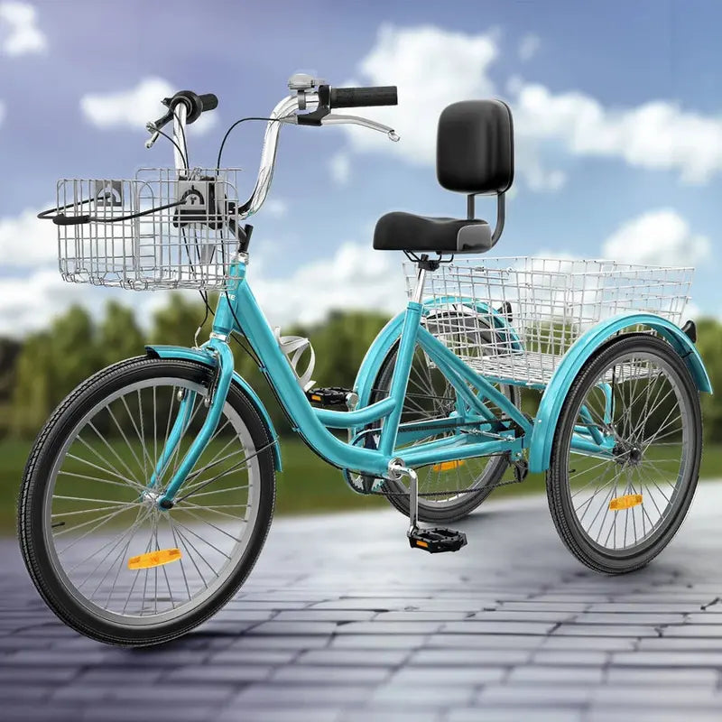 Adult 3-Wheel Pedal Tricycle, 24 And 26 Inch, 7-Speed