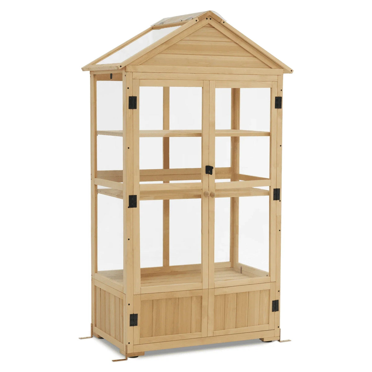 MCombo Cold Frame Greenhouse Cabinet, 3 Tier, 35.4" x 21.3" x 70.1", Fir Wood - 0847