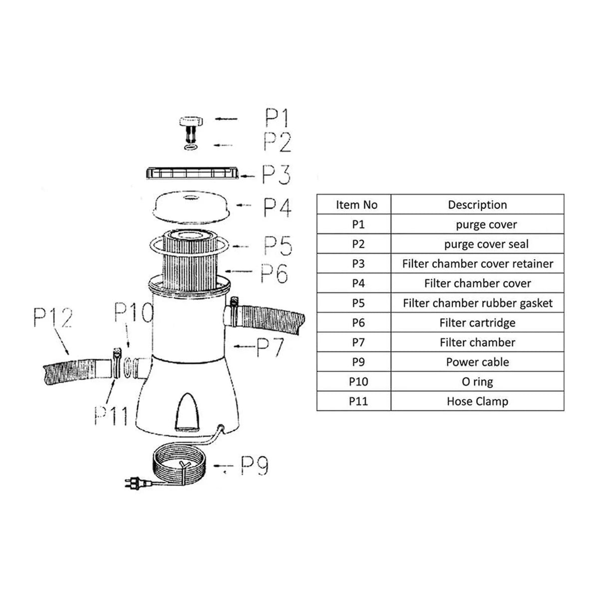 Above Ground Pool Filter Pump - 110V-120V